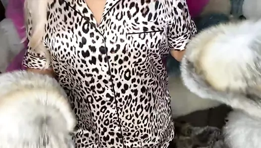 Altın ada tilki kürk manto