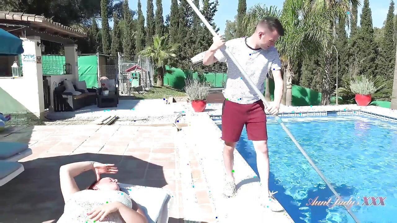 AuntJudysXXX - Rich Horny Cougar Jojo Fucks the Pool Boy