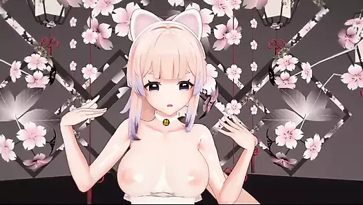 Genshin impact kokomi soyunma dansı hentai catgirl rainbow mmd 3d siyah gözler renk düzenleme smixix