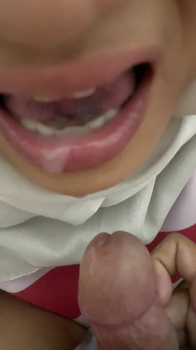in the mouth of a beautiful hijab girl