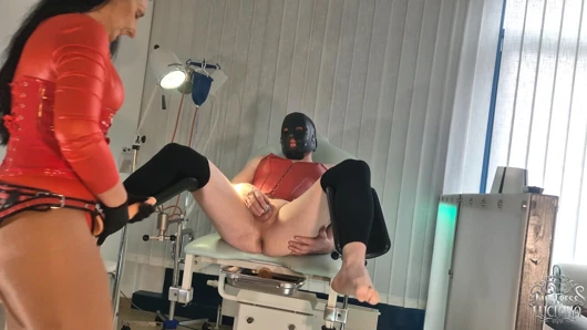 I'm going to fuck your asshole on the gynecological chair
