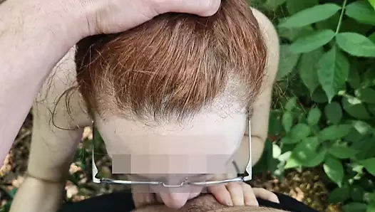 Secretly sucking cock, pissing and fucking in the bushes in the well-visited park