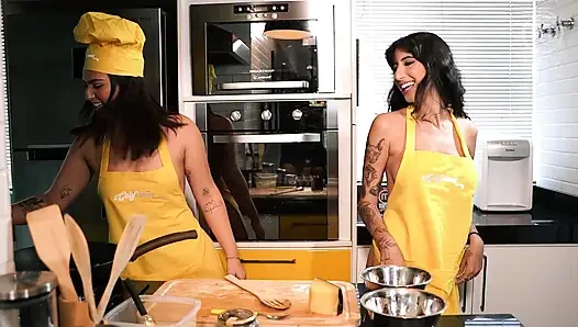 Hot Lesbian Latinas cooking - Part 3 - SFW