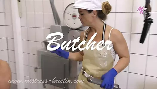 Mezbaha kadın kasap kristin domuz oyunu