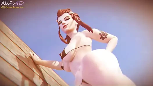 Brigitte'in plaj footjob tease