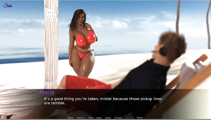 Islak bikinili evli kadın plajda