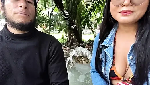 Park Seduction: Busty Latina Offers "Perverted Job" to Bearded Stranger - Intense Home Session