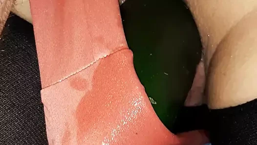 Büyük salatalık ile çift penetrasyon