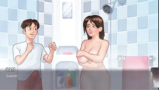 Duşta üvey anneme anal seks yaptım ve bana elle muamele çekti. DEBBIE SEKS SAHNESI!