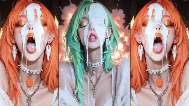 Bölüm 2: Anime karakterleri yüzlerini tamamen dölle kaplıyor.