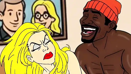 Evli ev hanımı Maria bacaklarını açıyor ve sürtük evli kadın oluyor. Cartoon Hentai