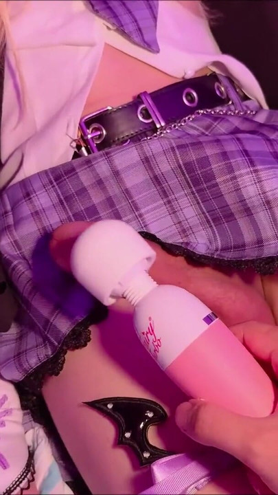 Genshin Impact - Cute femboy with a big cock cosplays Fischl and gets teased with a toy | Clip 1