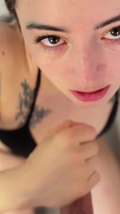 Iconic moment from "Sexy girl from the spa wants to get her mouth fill with my cum"