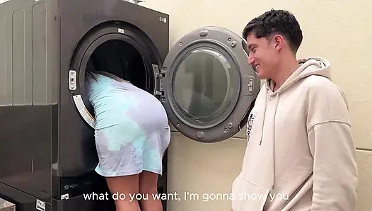 Nerd Boy devours his petite blonde stepsister's tight pussy in exchange for helping her with her homework!