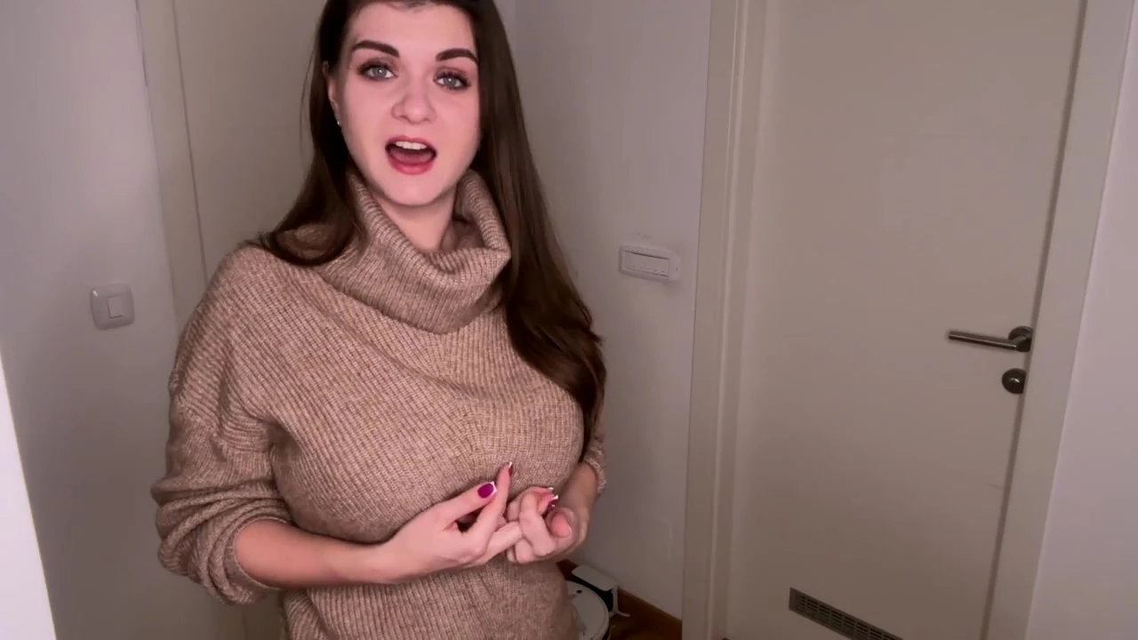 Huge Step Mother’s boobs were caught by her tired Step Son and she asked him to cum on her bra