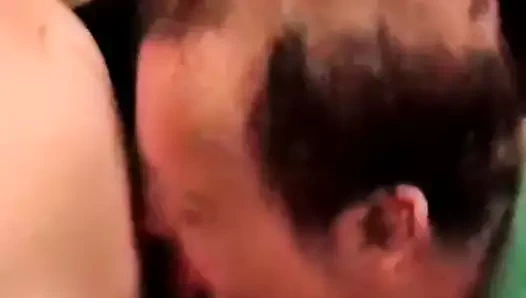 Huge cock young man jerks off with two craving dudes