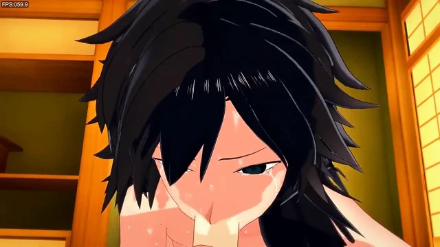 Kimetsu no yaiba yaoi - tomioka sakso ve uzui ile anal seks
