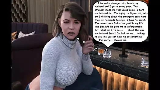 3 boyutlu çizgi roman - olgun büyük götlü evli kadın kocasının arkasından büyük zenci yarağıyla sikişiyor