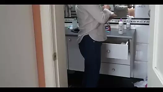 Beautiful 58-year-old Latin Mother Shows off in Front of Her Stepson to Turn Him on and Make Him Fuck Her