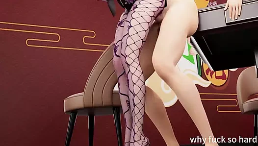 3 boyutlu azgın sürtük Asyalı fahişe seksi iç çamaşırlı yabancı tarafından sikiliyor