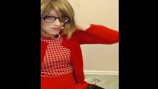 Baba şirin crossdresser'ı uzaktan kontrol ediyor