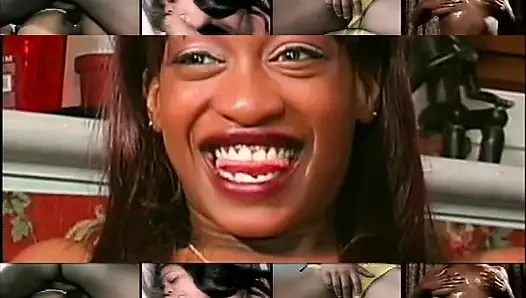 Sert seks ile siyah cesetler derin içinde onların pembe delikler