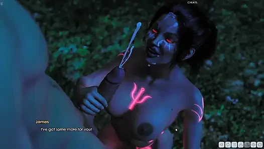 James Having Threesome With Two Evil Girls In Forest