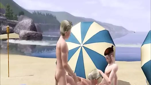 Çift yaraklı üzerinde the plaj