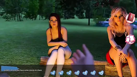 Ateşlilere yardım ediyorum #4 - Johanne bir ağaca bağlı olarak uyandı ve... Ona sakso çekiyor... Belle ve Stacy birbirleriyle oynamış.