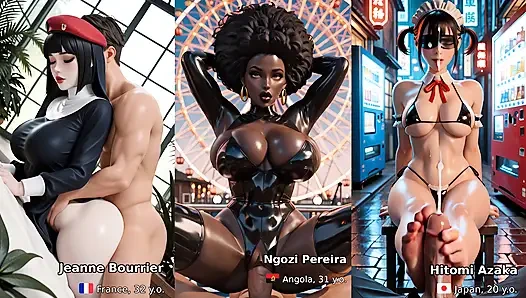 Zenci ve Fildişi vs Asyalı. Kim daha ateşli? Yapay zeka tarafından oluşturulan 4K derlemesi