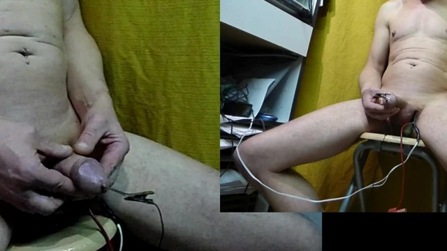 Estim taşaklar anal tıkaç prostat + yarağın içine kaşık, boşalma