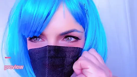 REM COSPLAY ReZero in the shower shaves her juicy pussy and plays with small pink dildo. SQUIRT ORGASM