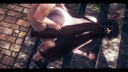 Genshin impact hentai - hu tao sakso çekiyor ve sansürsüz dölleniyor - Japon Asyalı manga anime film oyunu porno