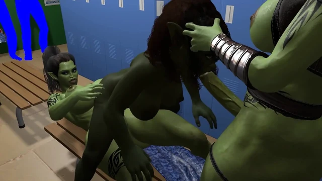 Büyük memeli goblin kız futa orcs tarafından sert sikiliyor