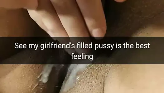 Benim kalın gf'nin creampied amını görmek şimdiye kadarki en iyi duygu!