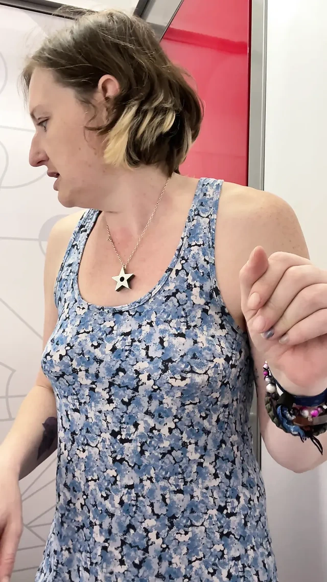 De-robing to try on new clothes whilst birthday shopping - filming fail!