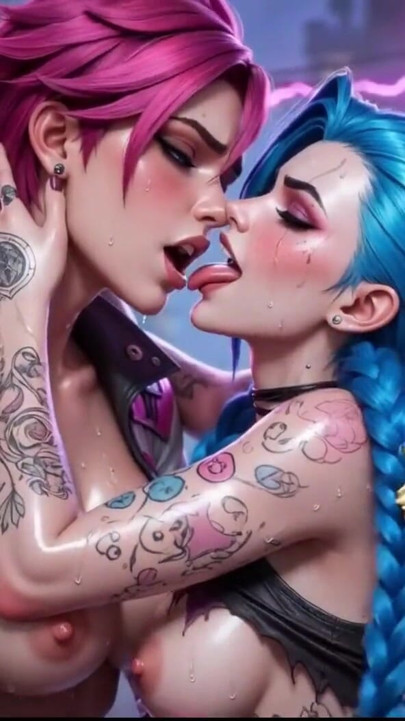 Jinx lewd ıslak azdırma derlemesi büyük memeler ve ahegao | Klip 1