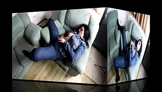 Big Tits in Open Denim Jacket - Deep Blowjob, Facefucking and Loud Orgasms