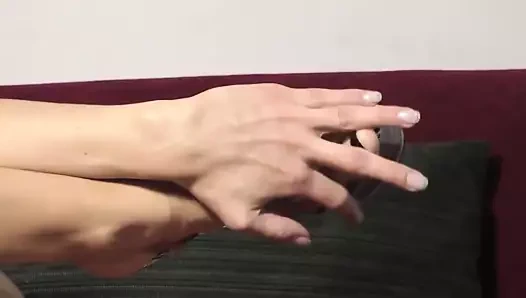 Şeffaf platform topuklu seksi parmaklar