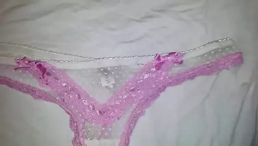 cum on NOT my sisters pink thong