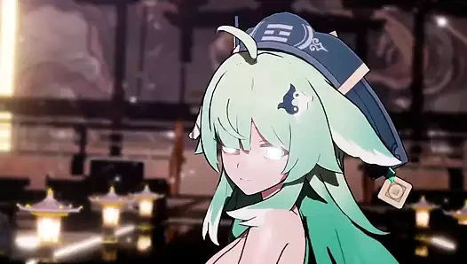 Honkai star rail mmd vur ve çalıştır huohuo çıplak dans hentai mmd 3d zümrüt kuyruk rengi düzenleme smixix