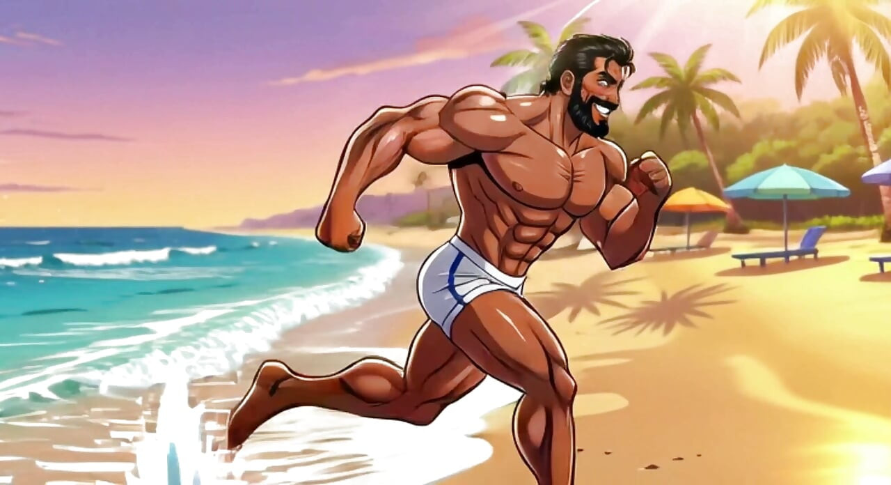 Handsome Beach Men Animation