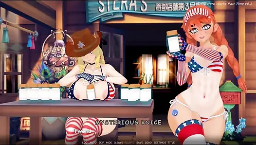 Hentai oyunu -hentai tavşanı kahraman yarı zamanlı seks oyun animasyonu yapıyor