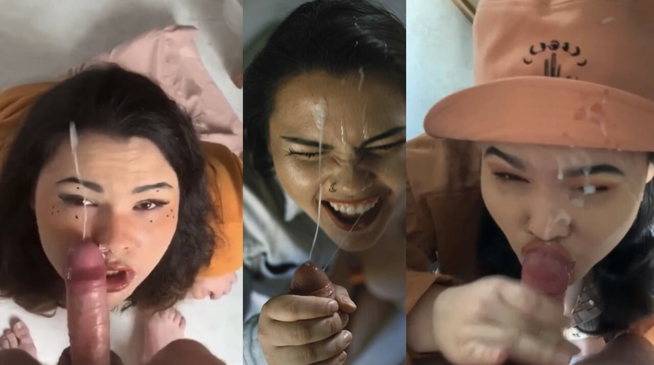Yüze boşalma derlemesi! Bir sürü oral seks bitiyor