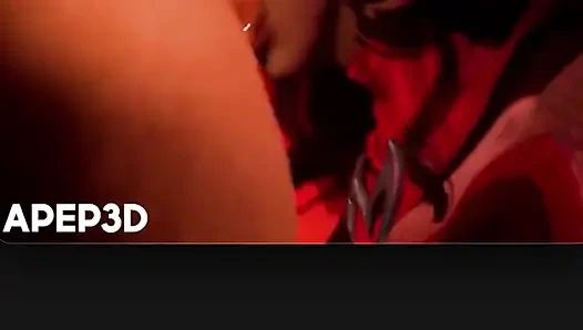 Kızıl cadı güzel ve sert bir yarakla gırtlağına kadar alıyor