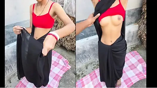 Gerçek kız Rajiya erkek arkadaşıyla küçük göğüslerle sikişiyor