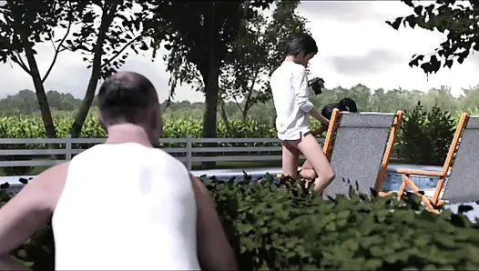 Orta yaşlı seksi kadın #1: Julie George'a oral seks yaptı