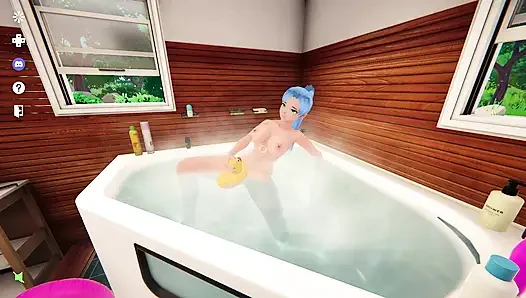 My Busty Hot Roommate Taking a Shower - My Bath Tub Companion - Gameplay
