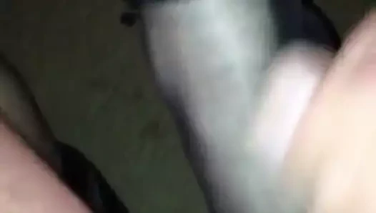 Cum üzerinde ona seksi naylon ayak