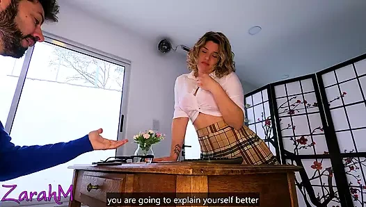 Yaşlı öğretmen öğrencisini sınavı geçmek için sikiyor